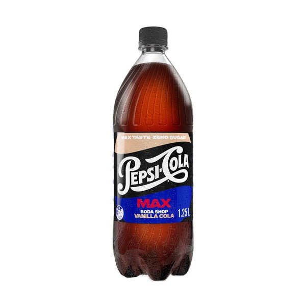 Pepsi Max No Sugar Cola Vanilla Soft Drink Bottle | 1.25L