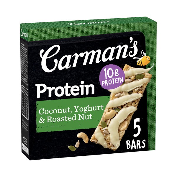 Carman's Coconut Yoghurt & Roasted Nut Gourmet Protein Bars 5 pack | 200g