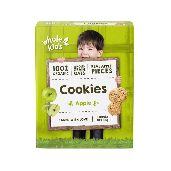 Whole Kids Organic Cookies Apple 4 Pack | 80g