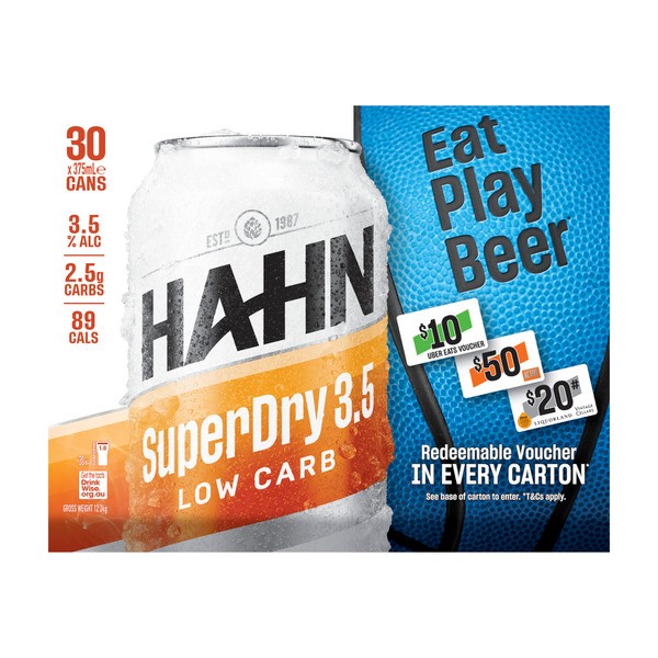 Hahn Super Dry 3.5 Block Can 375mL | 30 Pack