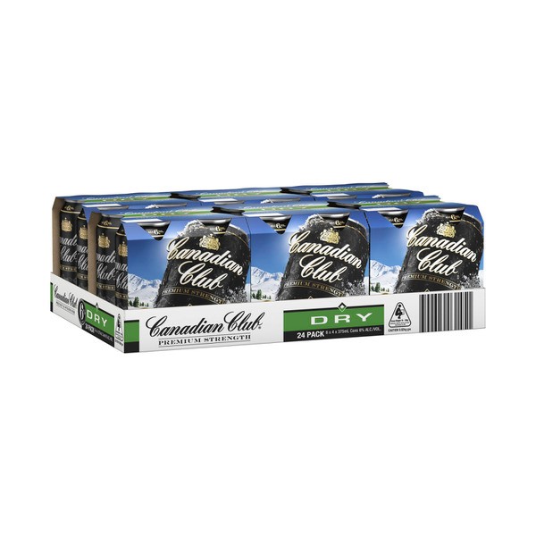 Canadian Club Premium and Dry Can 375mL | 24 Pack
