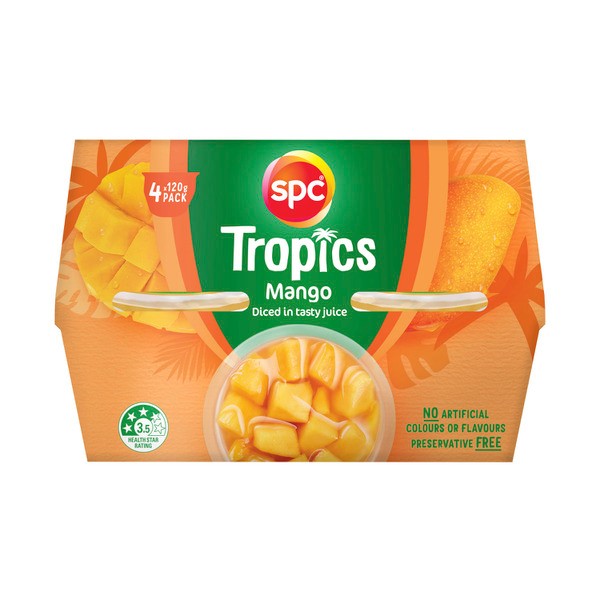 SPC Tropics Diced & Juicy Mangoes in Juice 120g | 4 pack