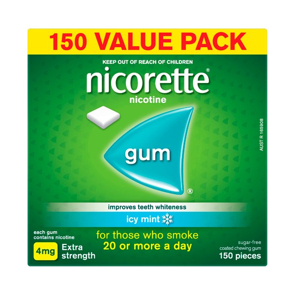 Nicorette Quit Smoking Extra Strength Nicotine Gum Icy Mint | 150 pack