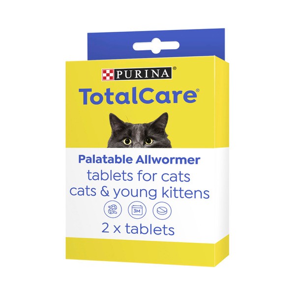 Purina Total Care Palatable Allwormer Cat Kittens Treatment Tablets | 2 pack