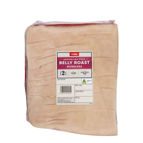 Coles Pork Belly Roast Boneless | approx. 1.3kg