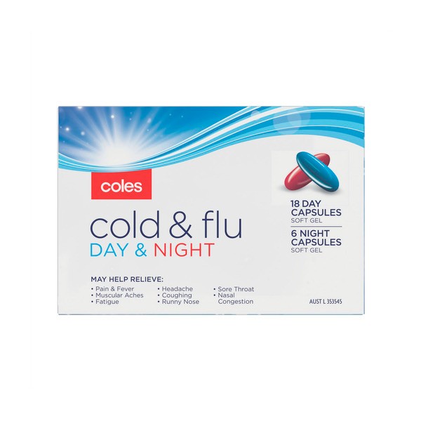 Coles Cold & Flu Day & Night Capsules | 24 pack