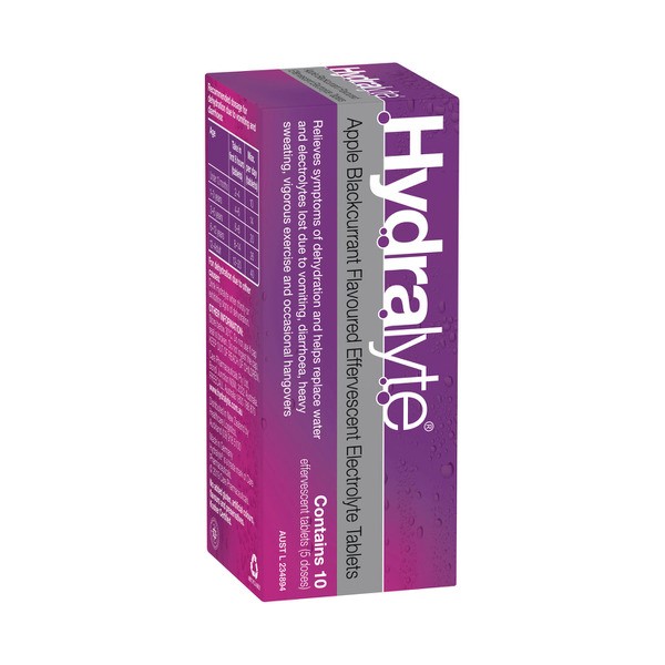 Hydralyte  Apple Blackcurrant 10 Effervescent Electrolyte Tablets | 1 pack