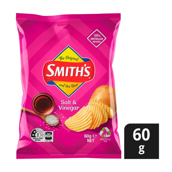 Smiths Salt & Vinegar Crinkle Potato Chips | 60g
