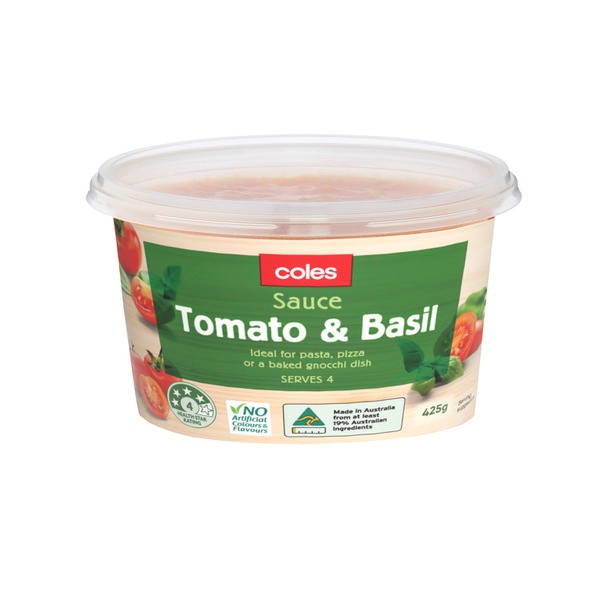Coles Pasta Sauce Tomato And Basil | 425g