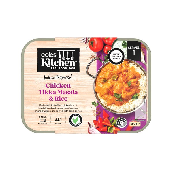 Coles Kitchen Chicken Tikka Masala With Rice | 350g