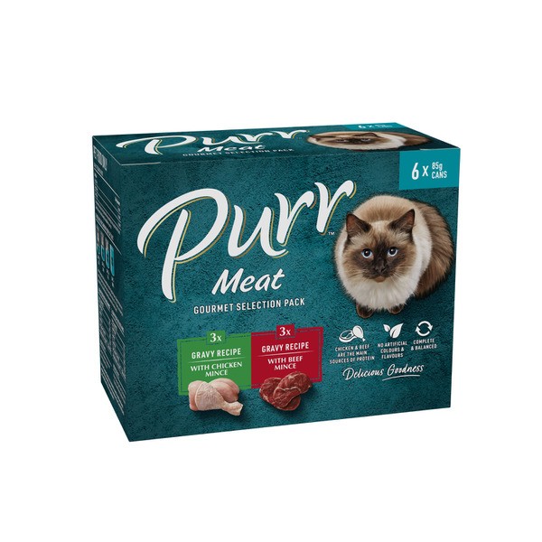 Purr Cat Food Meaty Selection 85g | 6 pack