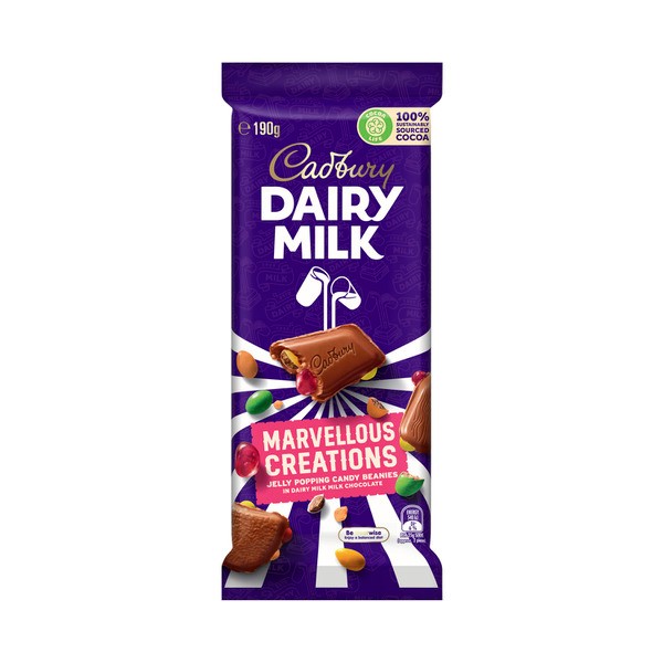 Cadbury Dairy Milk Marvellous Creations Jelly Popping Candy Chocolate Block | 190g