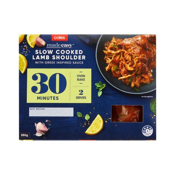 Coles Made Easy Slow Cooked Lamb Shoulder With Greek Inspired Sauce | 550g