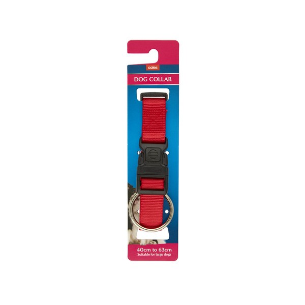Coles Dog Collar With Steel O Ring & Safety Clip Large | 1 pack