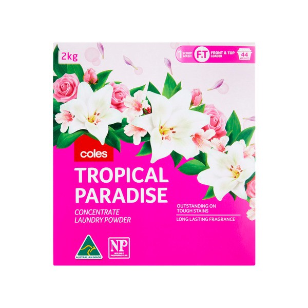 Coles Laundry Powder Tropical Paradise Top & Front | 2kg