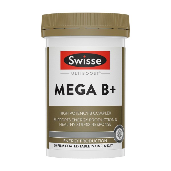 Swisse Ultiboost Mega B+ Supports Energy Production &  Healthy Stress Response 60 Tablets | 60 pack