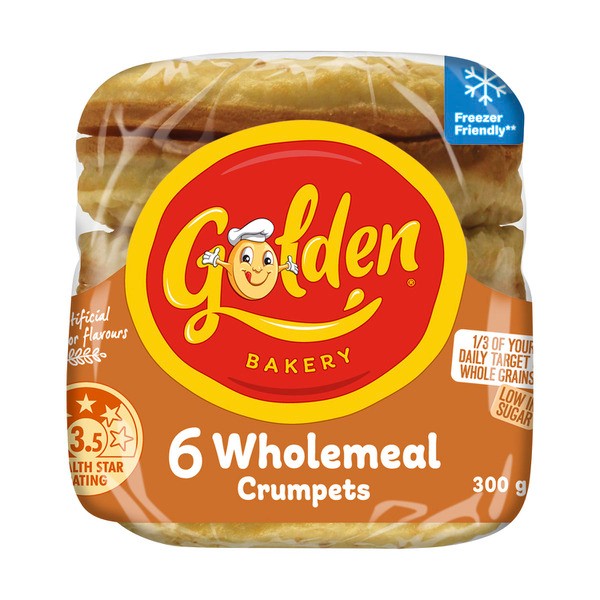 Golden Crumpet Rounds Wholemeal | 6 pack