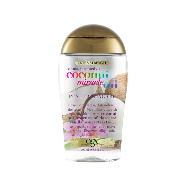 Ogx Extra Strength Damage Remedy + Hydrating & Repairing Coconut Miracle Oil Penetrating Oil For Dry & Damaged Hair | 100mL