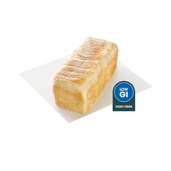 Coles Bakery High Fibre Low Gi White Toast Loaf | 330g