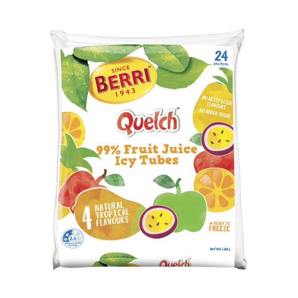Berri Quelch Tropical Fruit Juice Icy Tubes 24 pack | 1.68L