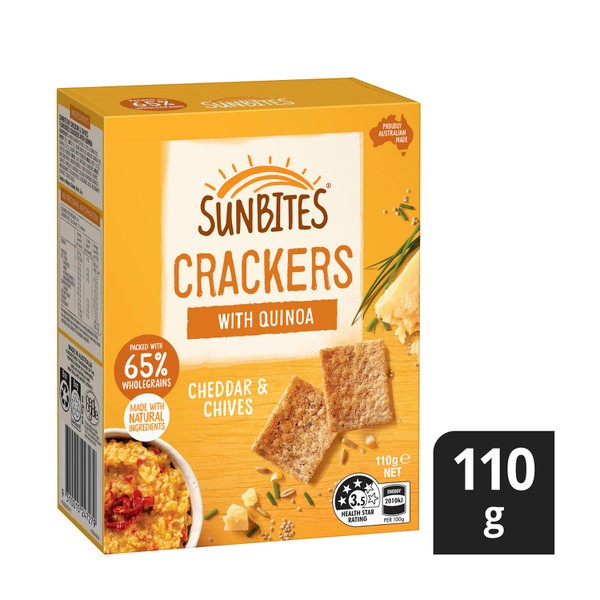 Sunbites Cheddar & Chives Snack Crackers | 110g