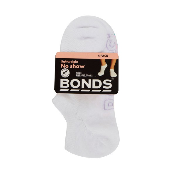 Bonds Women Logo Light No Show LYQD4G Size 3-8 | 4 pack