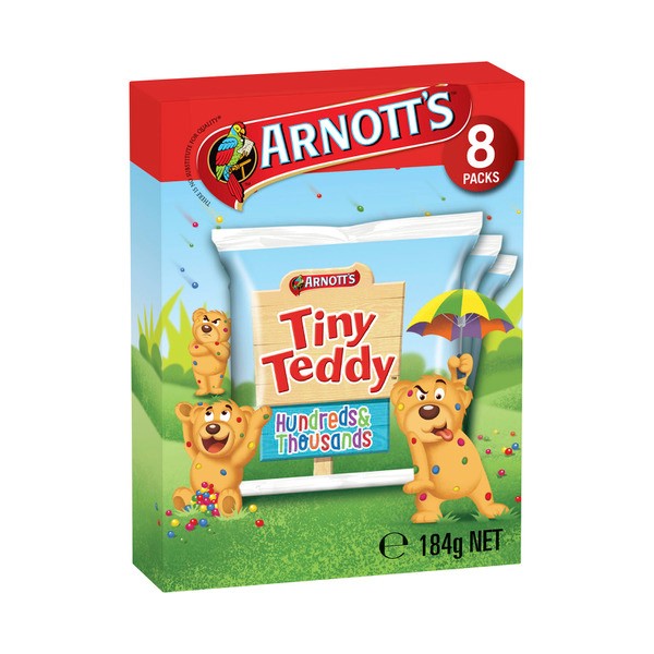 Arnott's Tiny Teddy Multipack Hundreds & Thousands 8 Pack | 184g