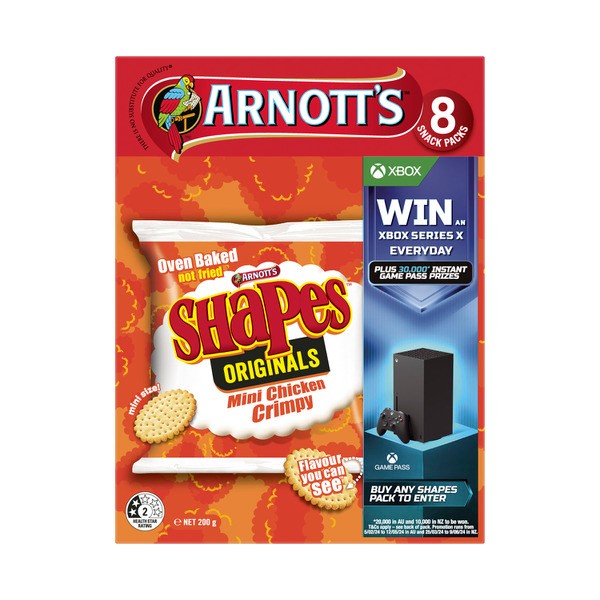 Arnott's Shapes Multipack Crimpy Chicken 8 Pack | 200g