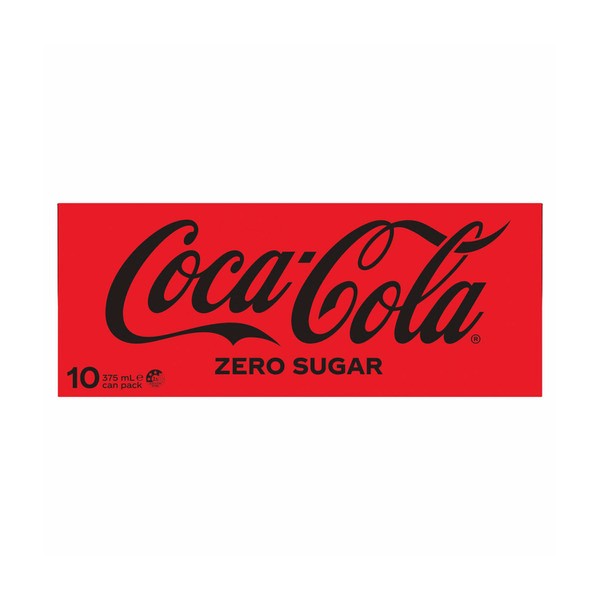 Coca-Cola Zero Sugar Soft Drink Multipack Cans 10x375mL | 10 pack