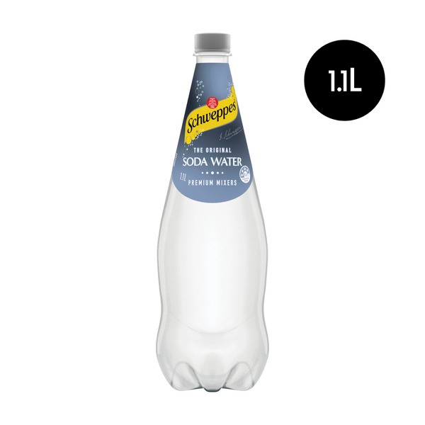 Schweppes Soda Water Bottle Classic Mixers | 1.1L