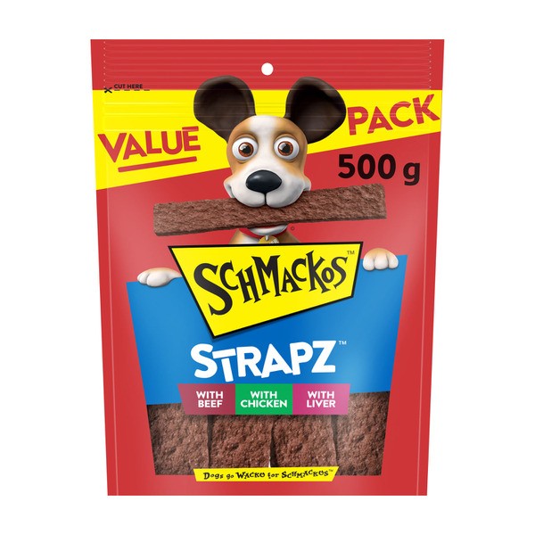 Schmackos Strapz Dog Treat Beef Chicken And Liver Variety Pack | 500g