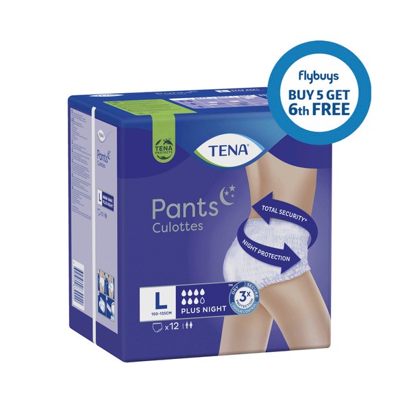 Tena Plus Night Pants Incontinence Size Large | 12 pack