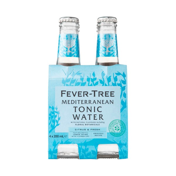 Fever-Tree Premium Mixers Mediterranean Tonic Water 4x200mL | 4 pack