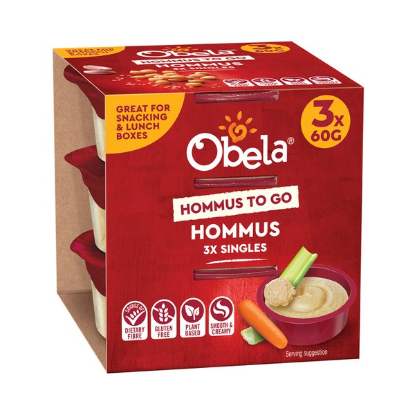 Obela Dip Hommus To Go Singles 3X60G | 180g