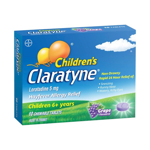 Claratyne Children'S Grape Chewable 5Mg Tablets | 10 Pack