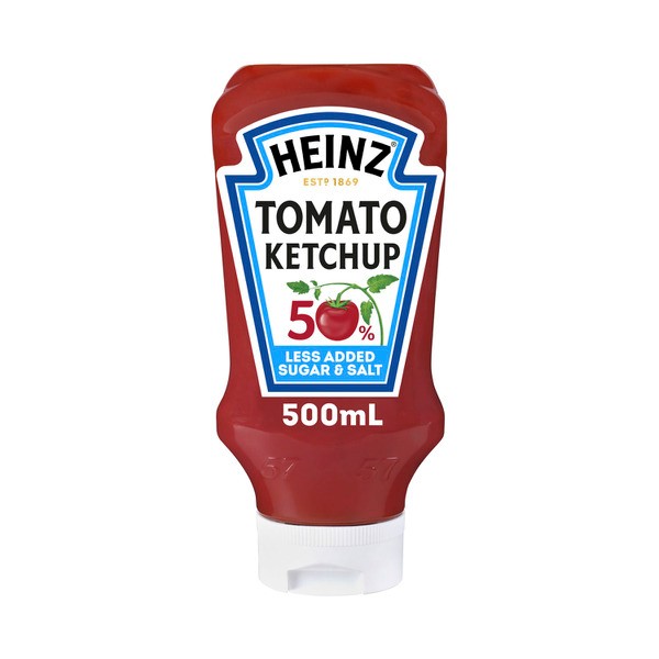 Heinz Ketchup Tomato Sauce 50% Less Added Sugar & Salt | 500mL