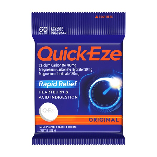 Quick-Eze Antacid Original Tablets | 5 pack