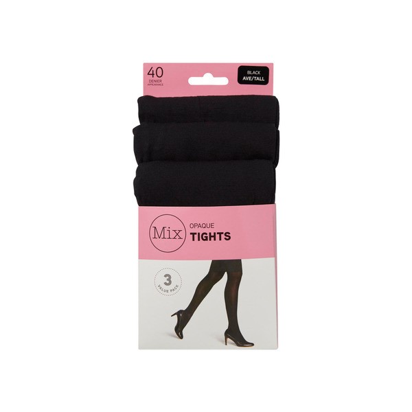 Mix Opaque Tights 40 Denier Black Ave/Tall | 3 pack