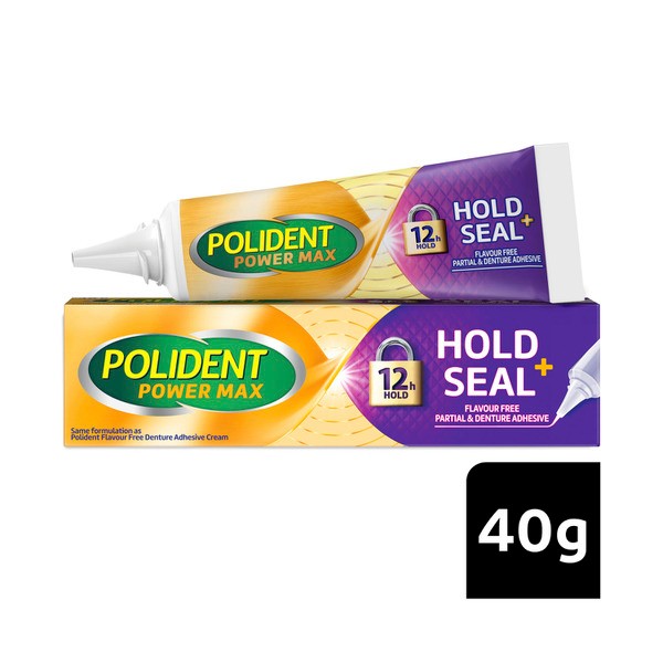 Polident Hold and Seal Adhesive Cream for dentures and partials | 40g