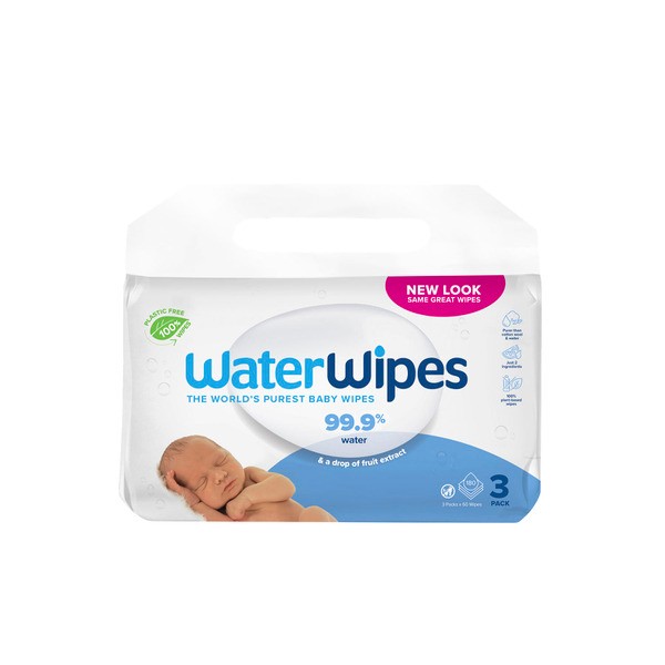 WaterWipes Fragrance Free Sensitive Skin 180 Baby Wipes | 180 pack