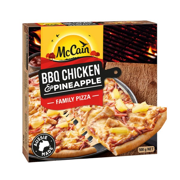 McCain Frozen BBQ Chicken & Pineapple Family Pizza | 500g