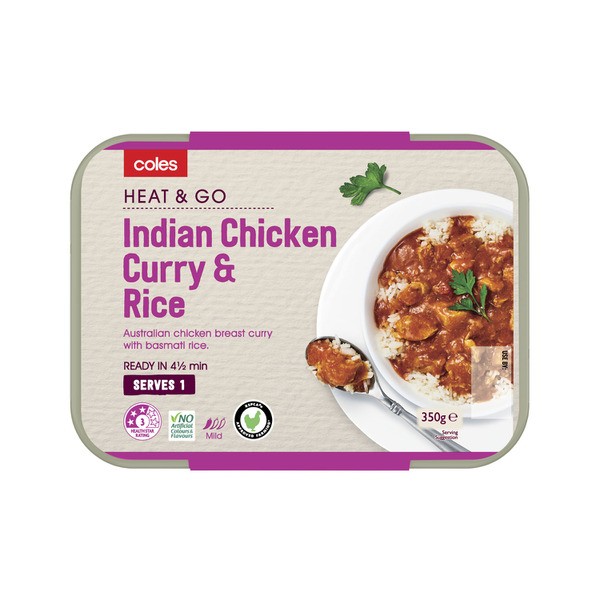 Coles Meals Indian Chicken Curry With Rice | 350g