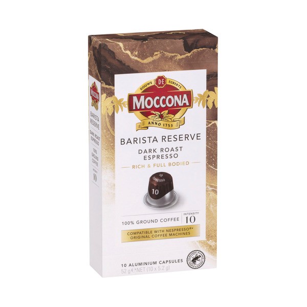 Moccona Barista Reserve Capsules Dark Roast Espresso | 10 Pack