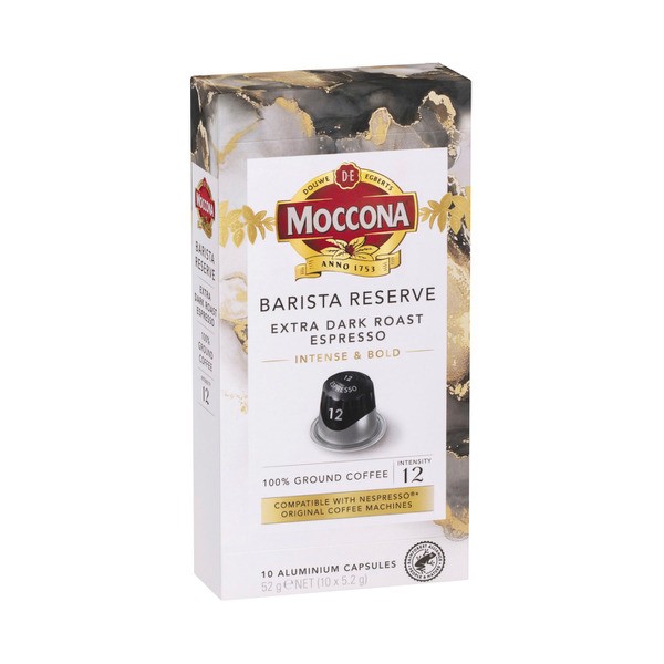 Moccona Barista Reserve Extra Dark Roast Espresso Capsules | 10 Pack