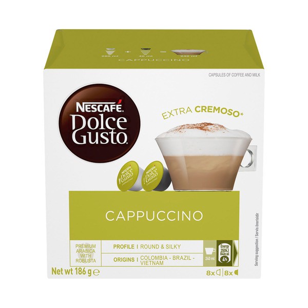 Nescafe Dolce Gusto Cappuccino Capsules 16 pack | 186g