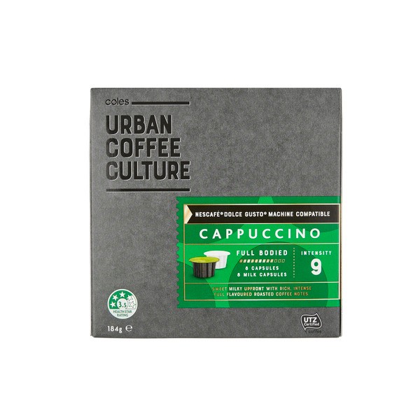 Coles Urban Coffee Culture Dolce Gusto Capsules Cappuccino | 16 pack