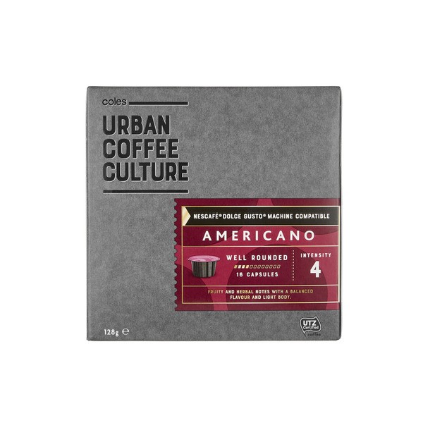 Coles Urban Coffee Culture Dolce Gusto Americano Capsules | 16 pack