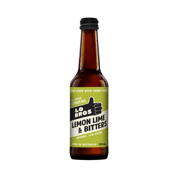 Lo Bros Organic Lemon Lime and Bitters Soda Chilled | 330mL