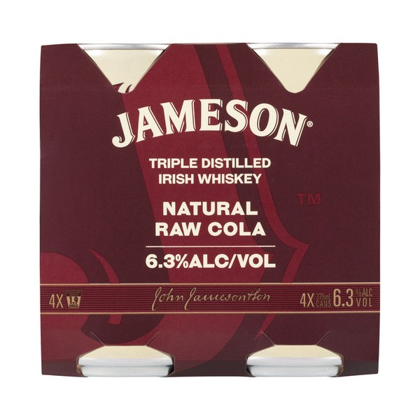 Jameson Raw and Cola Can 375mL | 4 Pack