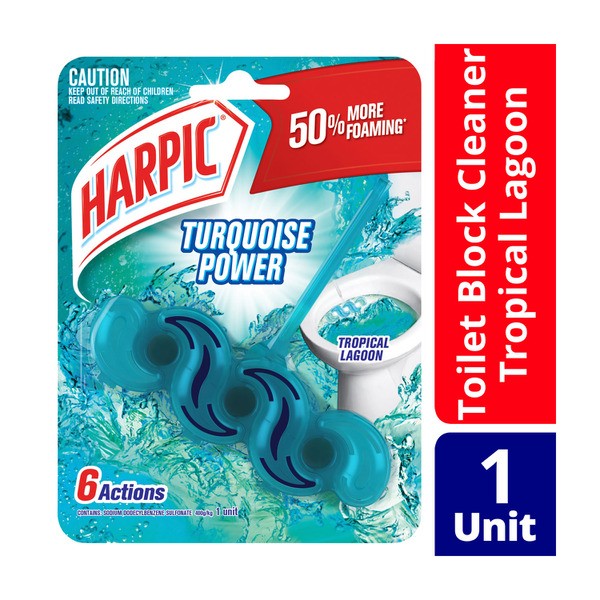 Harpic Turquoise Power 6 Tropical Lagoon Scent | 39g